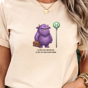 Bügelbild Monster mit Spruch