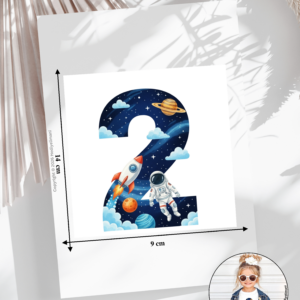 Bügelbild Astronaut Weltall Zahl 1-9